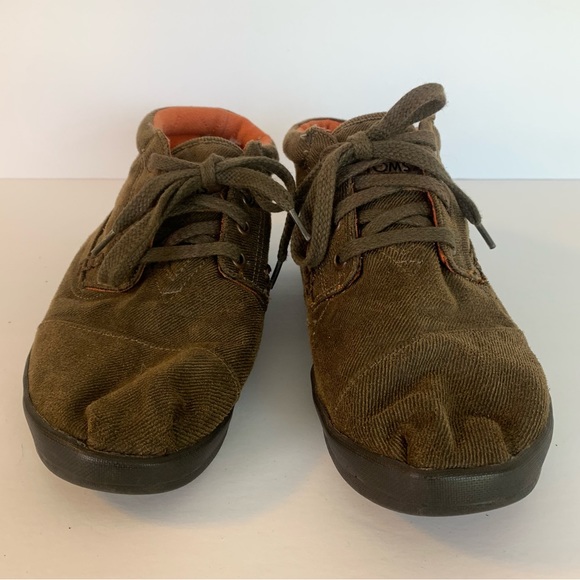 TOMS Brown Waxed Twill Highland Botas - Picture 7 of 11